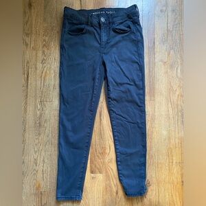 Super Stretch American Eagle Jeggings Pants Black Size 4 x-short Skinny Jean